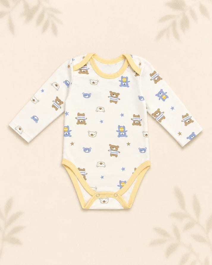 Pack of 5 Full Sleeve Bodysuits - Teddy Bear - 001
