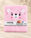Teddy Bear Hooded Baby Wrapping Sheet - Pink