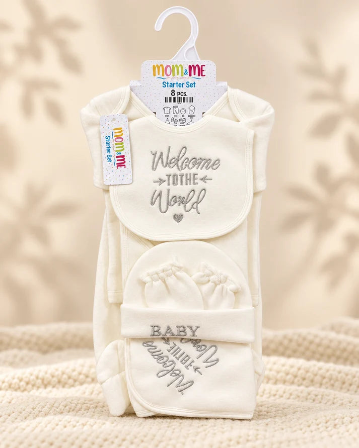 8 Pieces Fleece Starter Set - MM56 - Grey & White