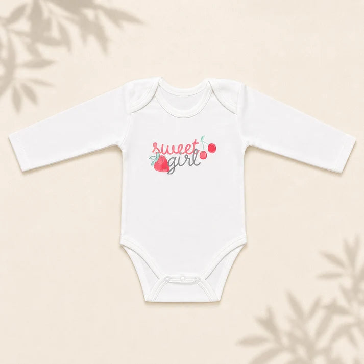 Pack of 3 Full Sleeve Bodysuits - Strawberry - 007